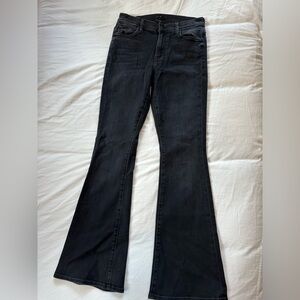 MOTHER Black Flare Jeans - High-Rise Wide Leg